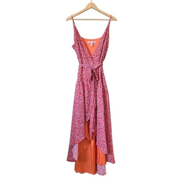 Anthropologie Hutch Sleeveless Flutter Wrap Midi Dress Orange Size L - Picture 4 of 13